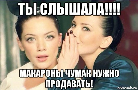 ты слышала!!!! макароны чумак нужно продавать!, Мем  Он