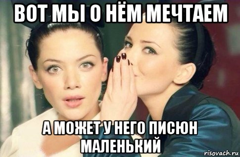 вот мы о нём мечтаем а может у него писюн маленький, Мем  Он