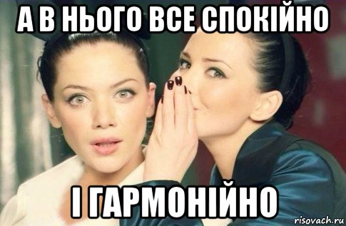 а в нього все спокійно і гармонійно, Мем  Он