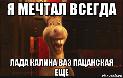 я мечтал всегда лада калина ваз пацанская еще, Мем Осел из Шрека