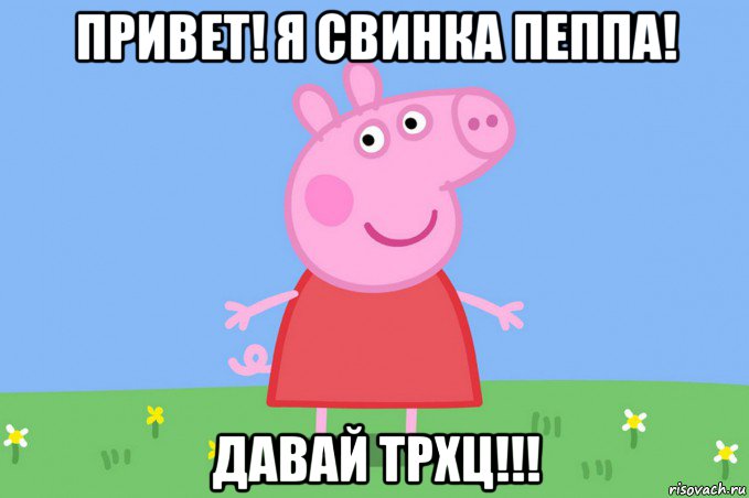 привет! я свинка пеппа! давай трхц!!!, Мем Пеппа