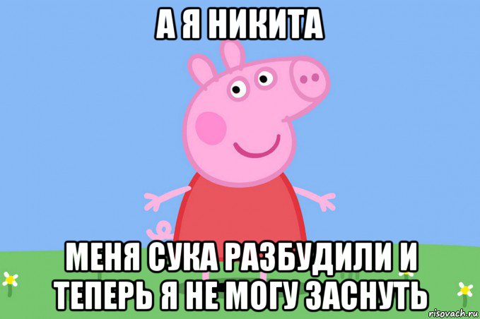 а я никита меня сука разбудили и теперь я не могу заснуть, Мем Пеппа