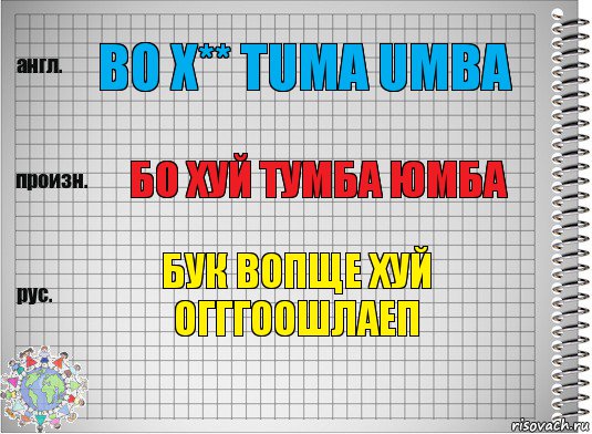 Bo x** tuma umba Бо хуй тумба юмба Бук вопще хуй огггоошлаеп, Комикс  Перевод с английского