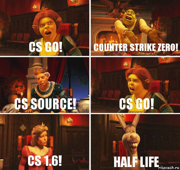 CS GO! Counter Strike Zero! CS Source! CS GO! CS 1.6! Half life, Комикс  Шрек Фиона Гарольд Осел