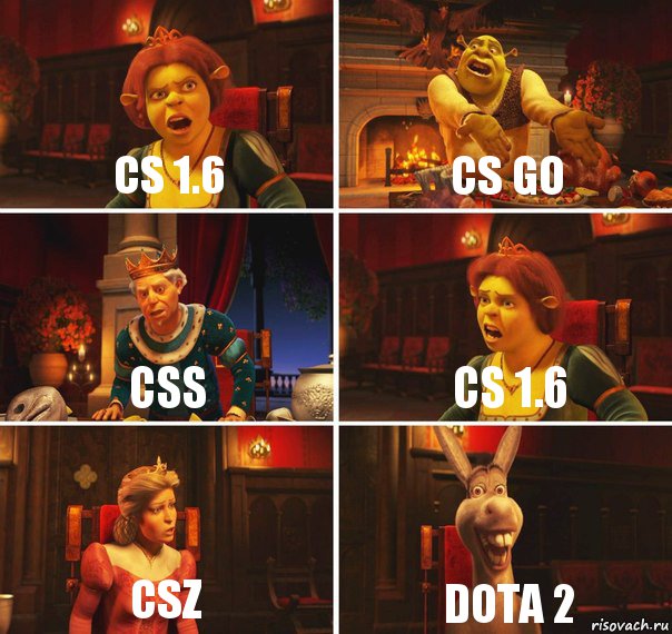 cs 1.6 cs go css cs 1.6 csz DOTA 2, Комикс  Шрек Фиона Гарольд Осел