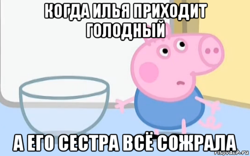 когда илья приходит голодный а его сестра всё сожрала, Мем  Сожрал все конфеты