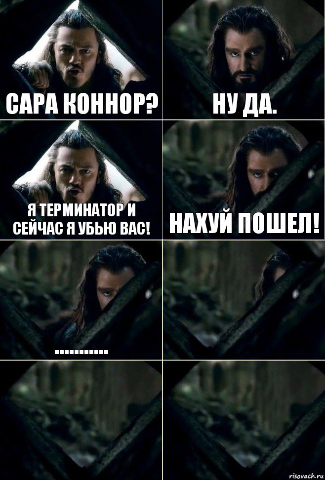 Сара Коннор? Ну да. Я терминатор и сейчас я убью вас! Нахуй пошел! ...........   