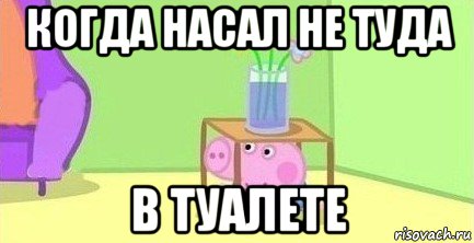 когда насал не туда в туалете, Мем  Свинка пеппа под столом