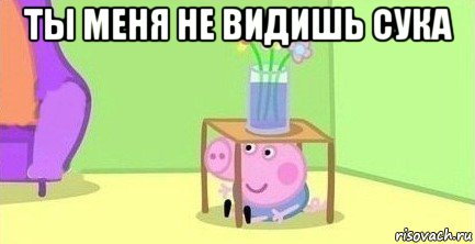 ты меня не видишь сука , Мем  Свинка пеппа под столом