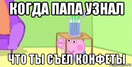 когда папа узнал что ты съел конфеты, Мем  Свинка пеппа под столом