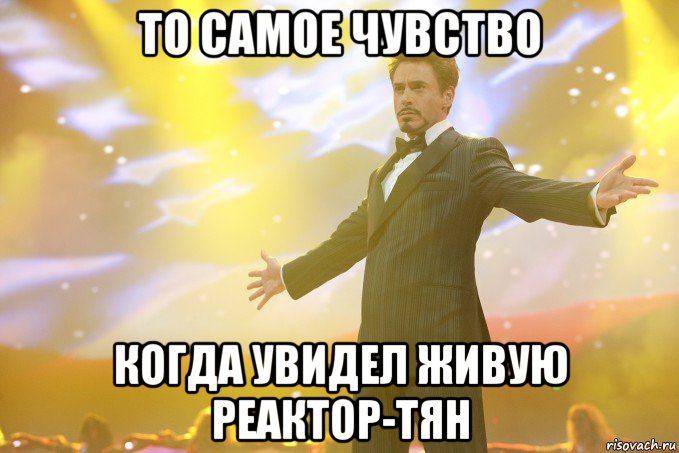 то самое чувство когда увидел живую реактор-тян, Мем Тони Старк (Роберт Дауни младший)