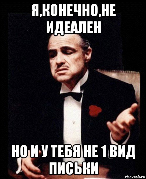 я,конечно,не идеален но и у тебя не 1 вид письки, Мем ты делаешь это без уважения