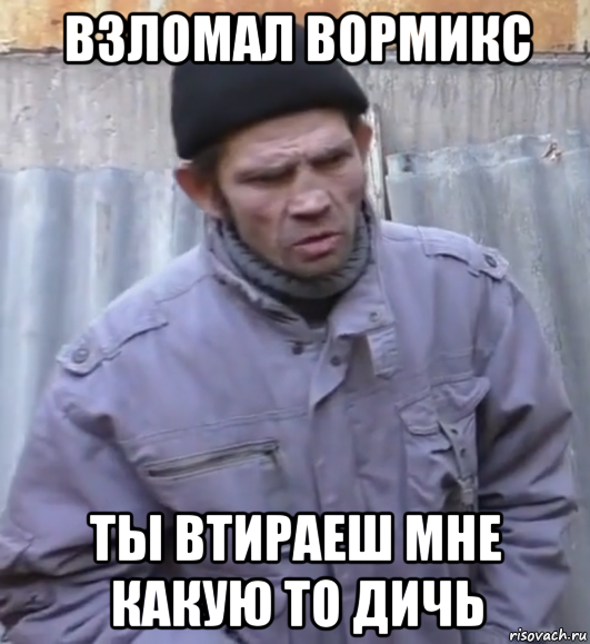 взломал вормикс ты втираеш мне какую то дичь, Мем  Ты втираешь мне какую то дичь