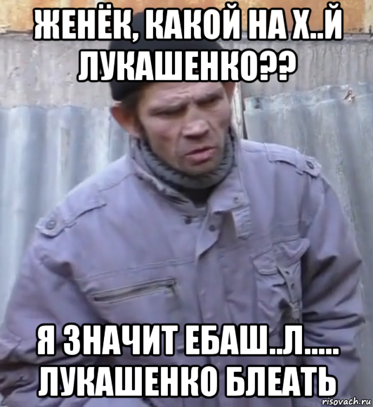 женёк, какой на х..й лукашенко?? я значит ебаш..л..... лукашенко блеать, Мем  Ты втираешь мне какую то дичь