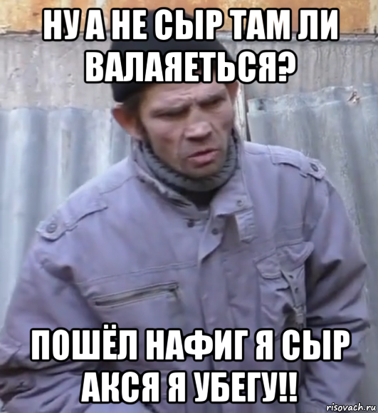 ну а не сыр там ли валаяеться? пошёл нафиг я сыр акся я убегу!!, Мем  Ты втираешь мне какую то дичь