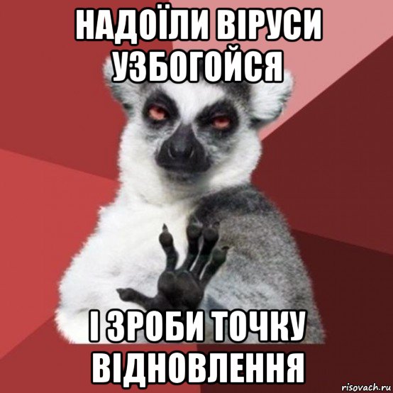 надоїли віруси узбогойся і зроби точку відновлення, Мем Узбагойзя