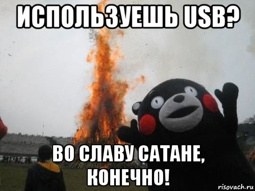 используешь usb? во славу сатане, конечно!