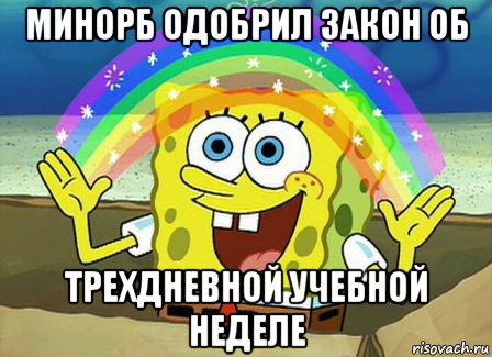 минорб одобрил закон об трехдневной учебной неделе, Мем Воображение (Спанч Боб)