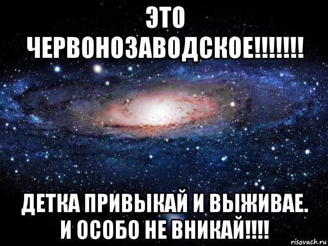 это червонозаводское!!!!!!! детка привыкай и выживае. и особо не вникай!!!!, Мем Вселенная