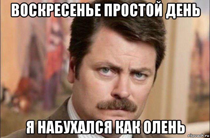 воскресенье простой день я набухался как олень, Мем  Я человек простой