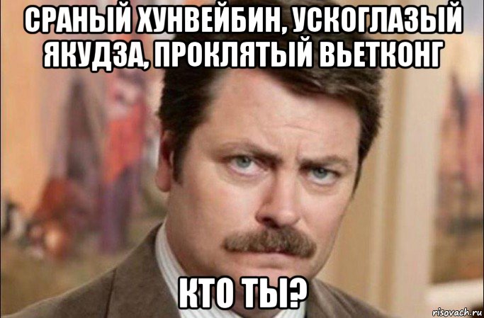 сраный хунвейбин, ускоглазый якудза, проклятый вьетконг кто ты?, Мем  Я человек простой