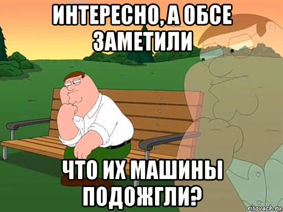 интересно, а обсе заметили что их машины подожгли?, Мем Задумчивый Гриффин