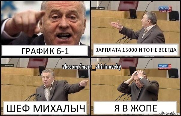 График 6-1 Зарплата 15000 и то не всегда Шеф Михалыч Я в Жопе, Комикс Жирик