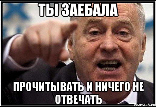 ты заебала прочитывать и ничего не отвечать, Мем жириновский ты