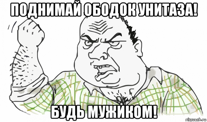 поднимай ободок унитаза! будь мужиком!, Мем Будь мужиком