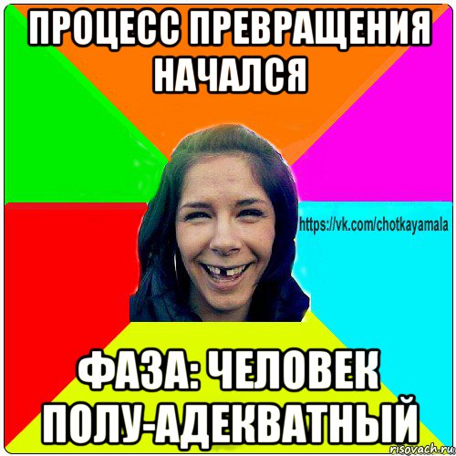 процесс превращения начался фаза: человек полу-адекватный, Мем Чотка мала