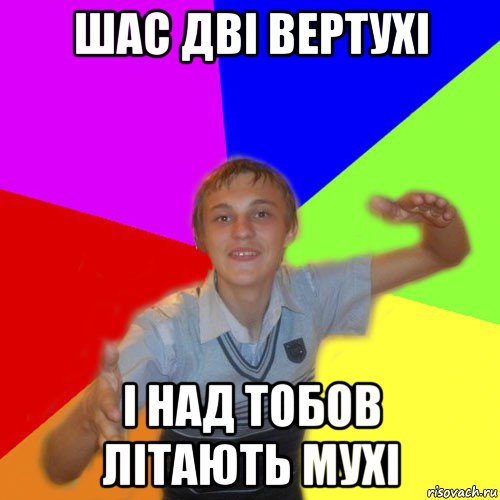 шас дві вертухі і над тобов літають мухі, Мем дк