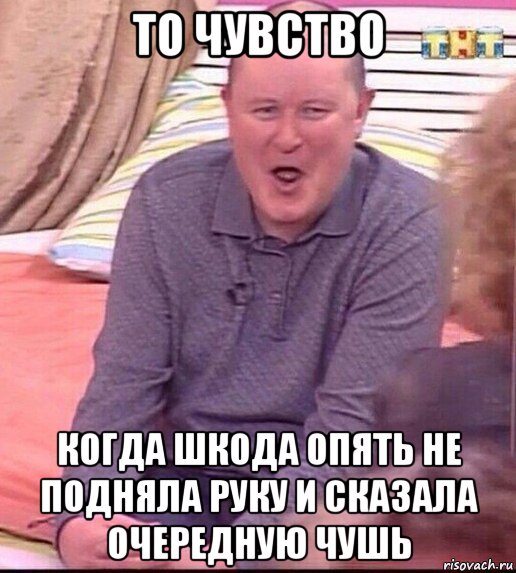 то чувство когда шкода опять не подняла руку и сказала очередную чушь, Мем  Должанский