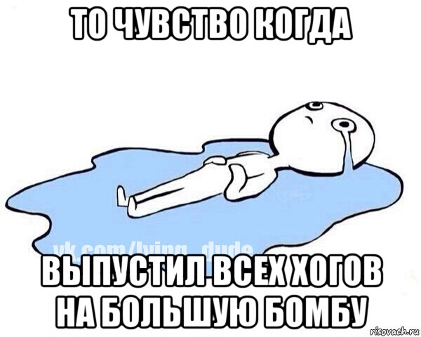 то чувство когда выпустил всех хогов на большую бомбу, Мем Этот момент когда