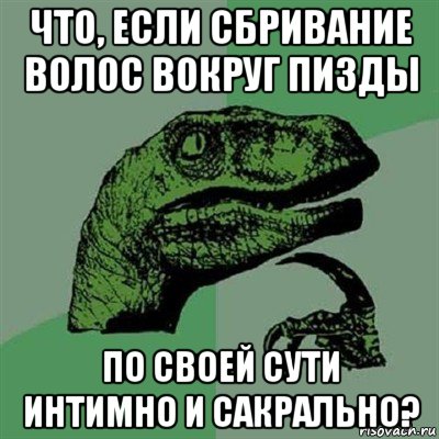 что, если сбривание волос вокруг пизды по своей сути интимно и сакрально?, Мем Филосораптор