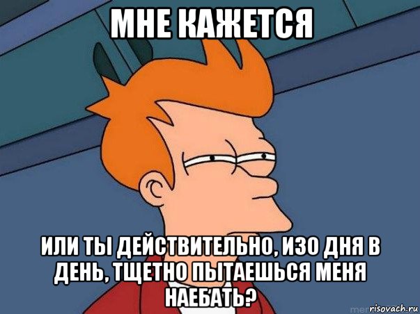 мне кажется или ты действительно, изо дня в день, тщетно пытаешься меня наебать?, Мем  Фрай (мне кажется или)