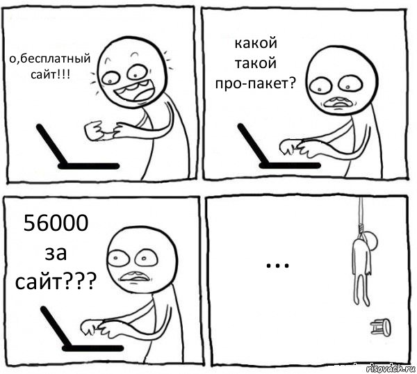 о,бесплатный сайт!!! какой такой про-пакет? 56000 за сайт??? ..., Комикс интернет убивает