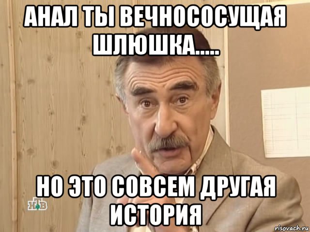 анал ты вечнососущая шлюшка..... но это совсем другая история, Мем Каневский (Но это уже совсем другая история)