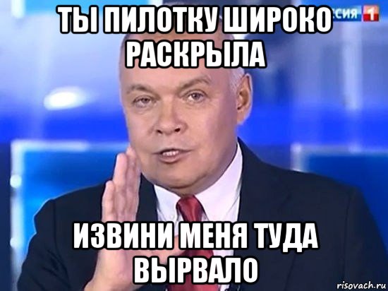 ты пилотку широко раскрыла извини меня туда вырвало, Мем Киселёв 2014