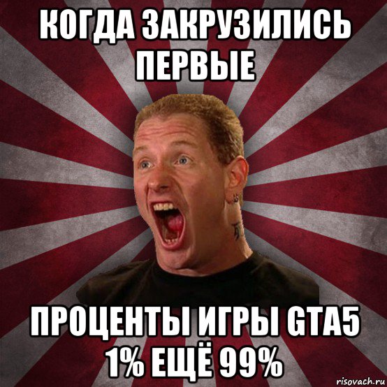 когда закрузились первые проценты игры gta5 1% ещё 99%, Мем Кори Тейлор в шоке