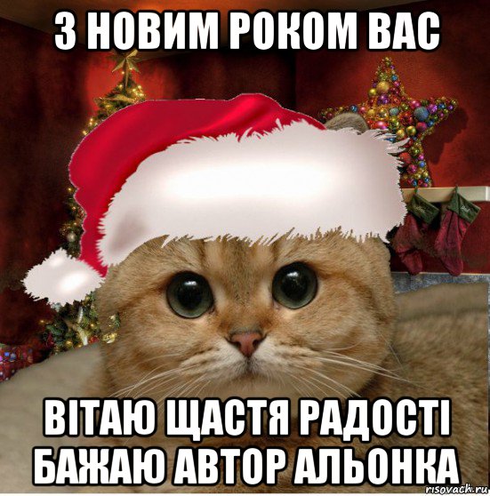 з новим роком вас вітаю щастя радості бажаю автор альонка, Мем Котенька