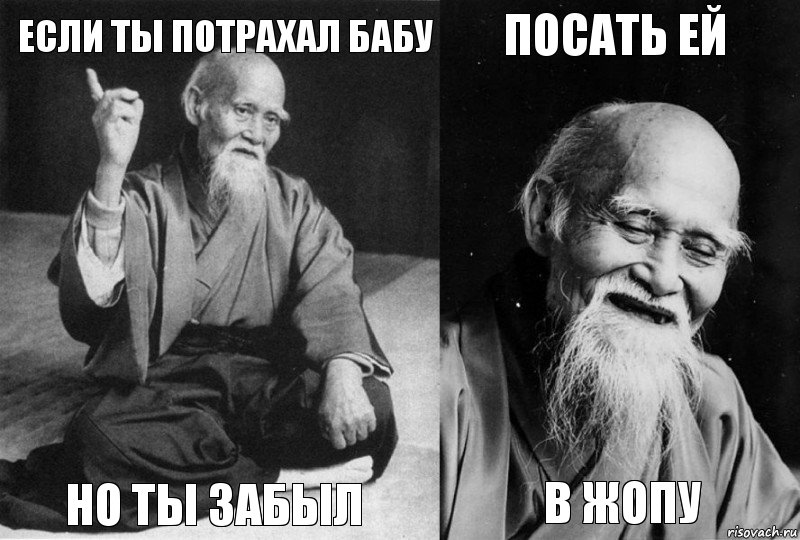 Если ты потрахал бабу но ты забыл Посать ей в жопу, Комикс Мудрец-монах (4 зоны)