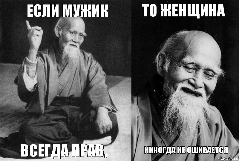 если мужик всегда прав, то женщина никогда не ошибается, Комикс Мудрец-монах (4 зоны)