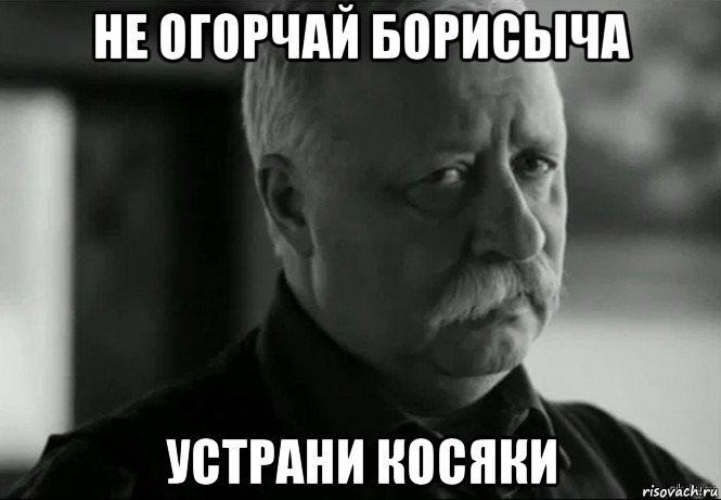 не огорчай борисыча устрани косяки, Мем Не расстраивай Леонида Аркадьевича