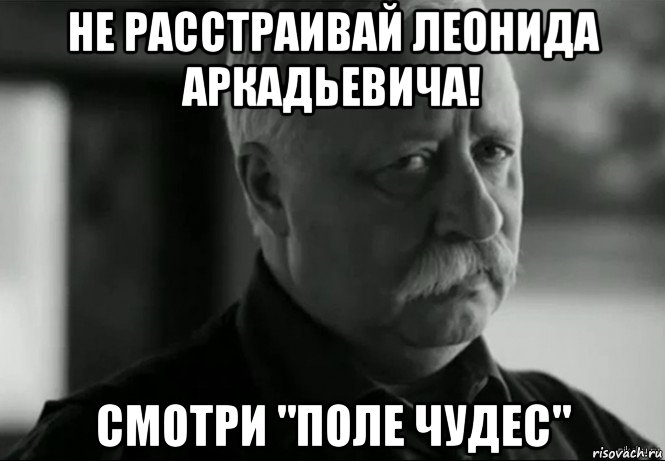 не расстраивай леонида аркадьевича! смотри "поле чудес", Мем Не расстраивай Леонида Аркадьевича