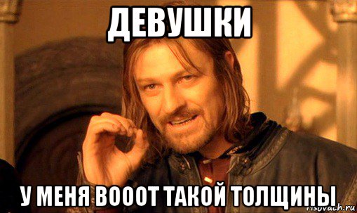 девушки у меня вооот такой толщины, Мем Нельзя просто так взять и (Боромир мем)