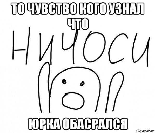 то чувство кого узнал что юрка обасрался, Мем  Ничоси