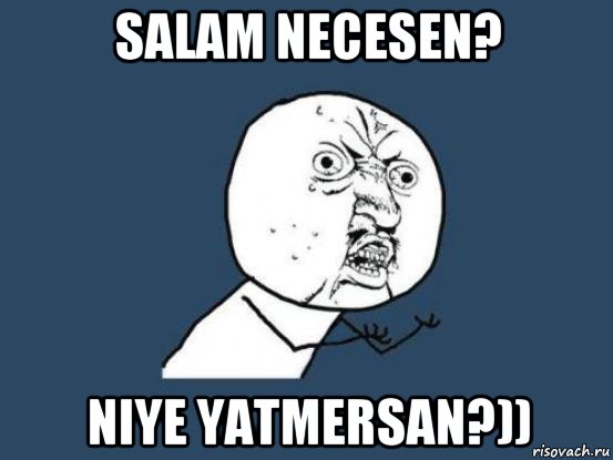 salam necesen? niye yatmersan?)), Мем Ну почему