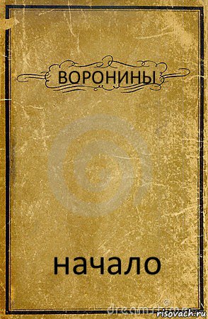 ВОРОНИНЫ начало, Комикс обложка книги