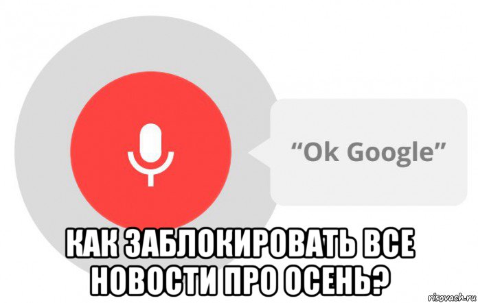  как заблокировать все новости про осень?, Мем  Окей гугл