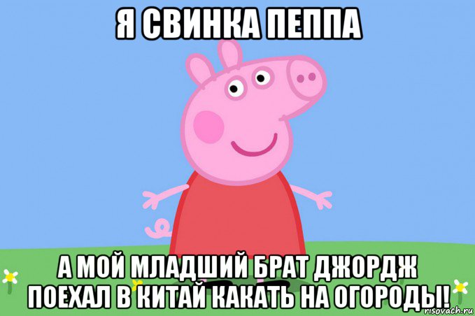 я свинка пеппа а мой младший брат джордж поехал в китай какать на огороды!, Мем Пеппа